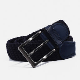 Ремень, ширина 3.5 см, резинка, пряжка металл, цвет синий