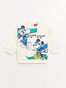 Bisiklet Yaka Mickey Mouse Bask?l? Erkek Bebek Ti??rt ve E?ofman Alt 2li Tak?m - Waikiki фото 2