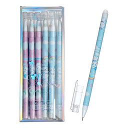 Цена за 12 шт. Ручка гелевая СТИРАЕМЫЕ ЧЕРНИЛА, 0.5 мм, корпус «Зайчик», стержень синий, МИКС