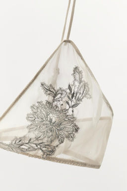 100% SILK LACE TRIANGLE BRA - Zara фото 7