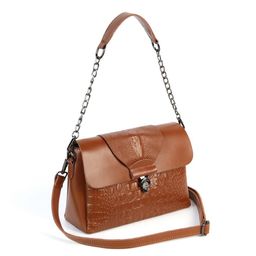 Женская кожаная сумка через плечо J005-220 Рыжий - Cidirro фото 2