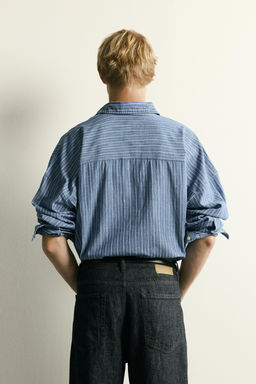 CAMISA POLO DENIM LIGERO RAYAS / Azul - Zara фото 3