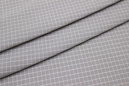 Пестрядь Средняя клетка на серо-кофейном, ш.1.4м, хлопок-95%, п/э-5%, 140гр/м.кв - Купава фото 3