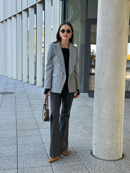 Жакет AURA 1116-176 серый меланж