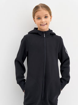 Черный комбинезон с наколенниками для мальчика