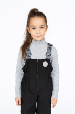 Полукомбинезон демисезонный черный из софтешелла 60-021 (116)