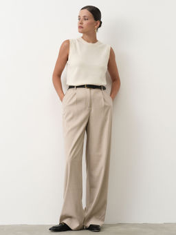 Кофта из кашемира женская KW030190-E сливочная