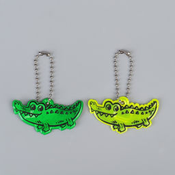 Цена за 10 шт. Светоотражающий элемент «Крокодил», двусторонний, 5.5×3 см, МИКС