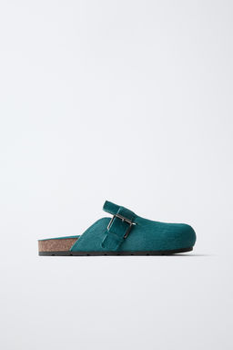 ZUECO HEBILLA PIEL / Verde