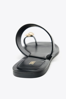 METALLIC BEAD TOE POST SANDALS - Zara фото 10