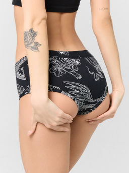 Цена за 2 штуки! Трусы шорты женские черные с принтом - Mark formelle фото 5