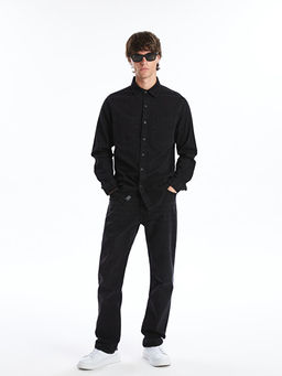 Slim Fit Uzun Kollu Erkek Jean G?mlek