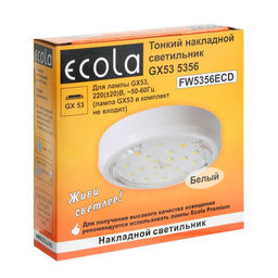 Цена за 2 шт. Светильник накладной Ecola 5356, GX53, IP20, 220 В, 18×95 мм, белый