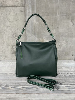 Женская кожаная сумка хобо 8919-9 Грин - Sergio valentini фото 2