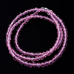 Бусы Шпинель Розовый вечер с огранкой d-3мм 43см с алмазной огранкой