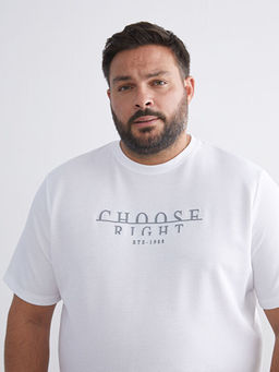 Bisiklet Yaka Bask?l? Erkek Ti??rt