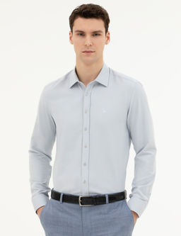 Gri Slim Fit Uzun Kollu G_mlek