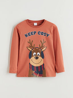 Bisiklet Yaka Y?lba?? Temal? Erkek ?ocuk Pijama ?st