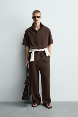CAMISA POLO FLUIDO RELAXED FIT / Negro
