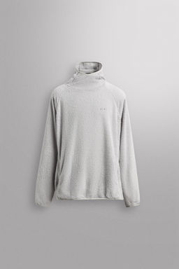 SUDADERA POLAR TEXTURA CAPUCHA / Blanco roto - Zara фото 8