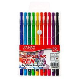 Набор шариковых ручек 10 цветов, корпус софтач, в цвет стержня, 1 мм, в блистере