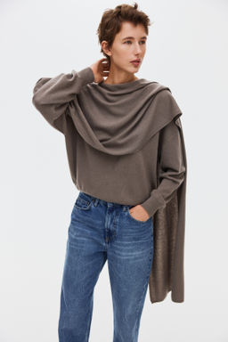 Jersey en mezcla de cachemira con fular decorativo - H&m фото 7