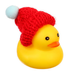 Резиновые игрушки для ванны Крошка Я «Уточки в шапке», 4 см, с пищалкой, в наборе 2 шт.