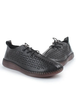 03-5005-1 BLACK Полуботинки женские летние (натуральная кожа)