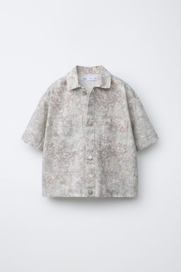 CAMISA SARGA ESTAMPADA / Crudo - Zara фото 3