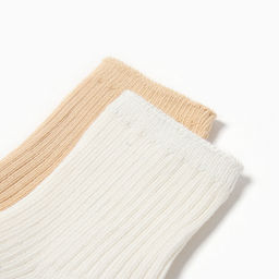 Набор носков детских «Крошка Я» Basic Line, 2 пары, 6-12 мес., молочный, бежевый