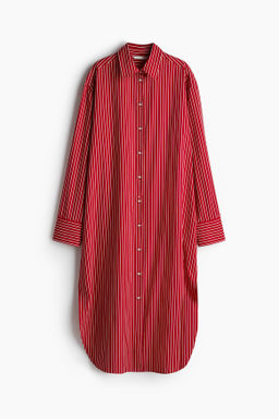 Vestido camisero de popelina