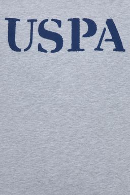 Мужская серая меланжевая футболка с круглым вырезом Basic - U.s. polo assn фото 6