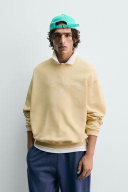 WASHED PRINTED SLOGAN SWEATSHIRT - Zara фото 10