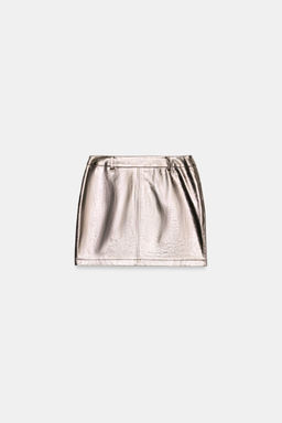 FALDA MINI EFECTO PIEL / Plata - Zara фото 7