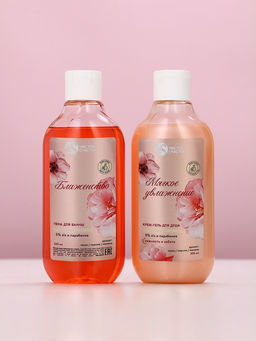 Подарочный набор «Расцветай от счастья», гель для душа и пена для ванны, 2×300, Чистое счастье