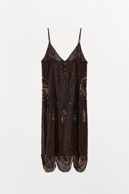 GEORGETTE SEQUIN BEAD DRESS - Zara фото 10