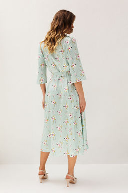 Платье Lars Style 1213 мятные оттенки,цветочный принт