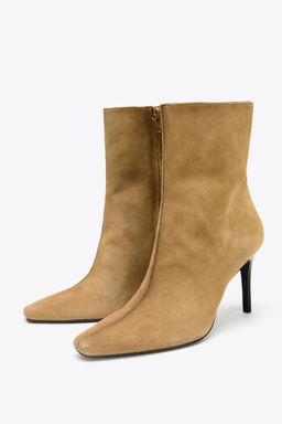 SPLIT SUEDE STILETTO HEEL ANKLE BOOTS - Zara фото 3