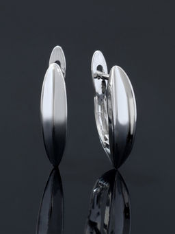 Швензы с английской застежкой Бумеранг, 1 пара, цвет серебро