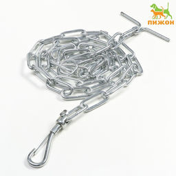 Цепь для привязи собак, сварные звенья, 1,8 м, калибр 50 мм, толщина проволки 4,5 мм