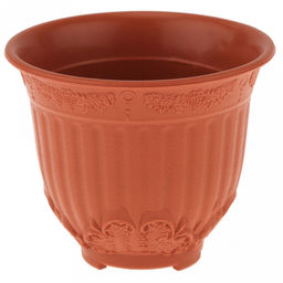 Терракот Горшок для цветов пластмассовый 0,1л, с поддоном, д6см, h5см, резной орнамент, морозостойкий полипропилен, т.м. NECO (Россия) - Домашняя мода фото 3