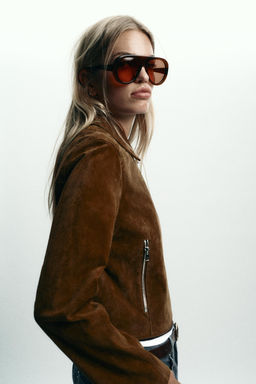 100% LEATHER SHORT JACKET - Zara фото 6