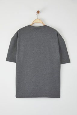 Trendyolmilla Man Beyaz Oversize/Genis Kesim Pamuklu Kal?n Basic T-Shirt TEDSS25TS00005  фото 4