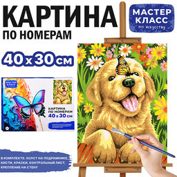 Картина по номерам MKR4030-39 "Щеночек" 30х40 см.