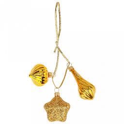 Елочная игрушка гирлянда стеклянная Радость, 3 игрушки 4см, 5см, 6,5см, цвета микс, тубус (Россия) - Домашняя мода фото 5