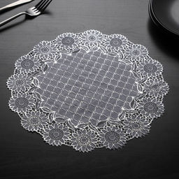 Набор салфеток ажурных Доляна Цветенье, 3030 см, 4 шт, ПВХ, цвет серебряный  фото 3