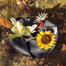 Сумка изо льна двухсторонняя SL HOME Linear bag, 67?35 см