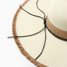Шляпа женская MINAKU, цвет белый, коричневый, размер 58