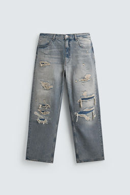 JEANS LOOSE FIT ROTOS / Azul claro - Zara фото 7