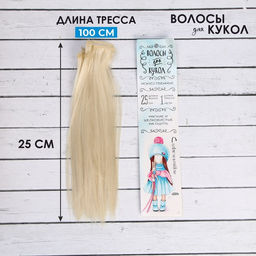 Волосы - тресс для кукол «Прямые» длина волос: 25 см, ширина:100 см, цвет № 613А